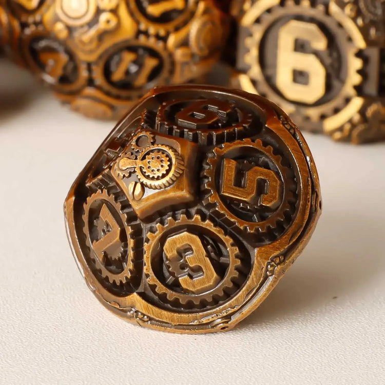 Metal Gear Polyhedral Dice Set – D20 & D6 RPG Dice for D&D, Trailblazer, Warhammer & Tabletop Games Gamers Guild