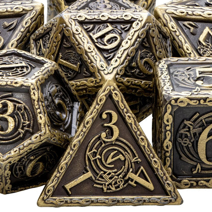 Music DND Metal Dice Set – Polyhedral Dice for Dungeons & Dragons, Pathfinder & RPGs Gamers Guild