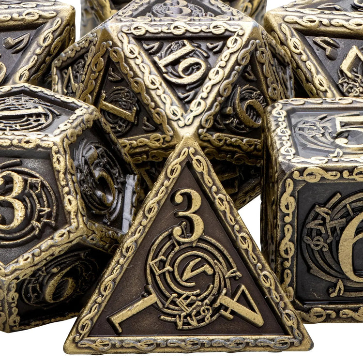 Music DND Metal Dice Set – Polyhedral Dice for Dungeons & Dragons, Pathfinder & RPGs Gamers Guild