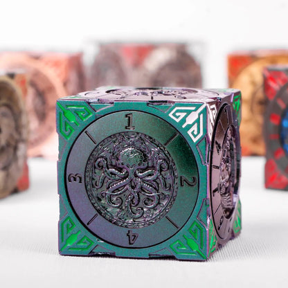 Dragon-Themed Metal Gyro D6 Dice – Rotatable Six-Sided RPG Dice with Box for D&D & Tabletop Games Gamers Guild
