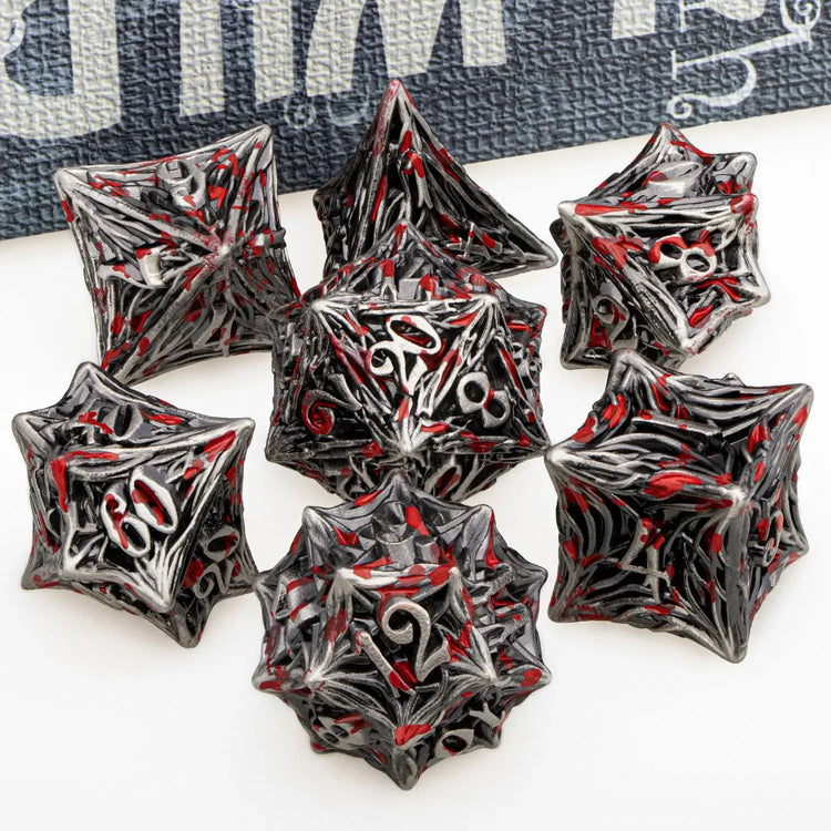 Tree Root Metal Dice Set – Red Polyhedral Dice for D&D, Pathfinder & RPGs Gamers Guild