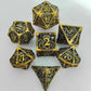 7-Piece Hollow Metal Dragon Dice Set – Engraved Polyhedral RPG Dice for D&D, Pathfinder & Collector Display Gamers Guild
