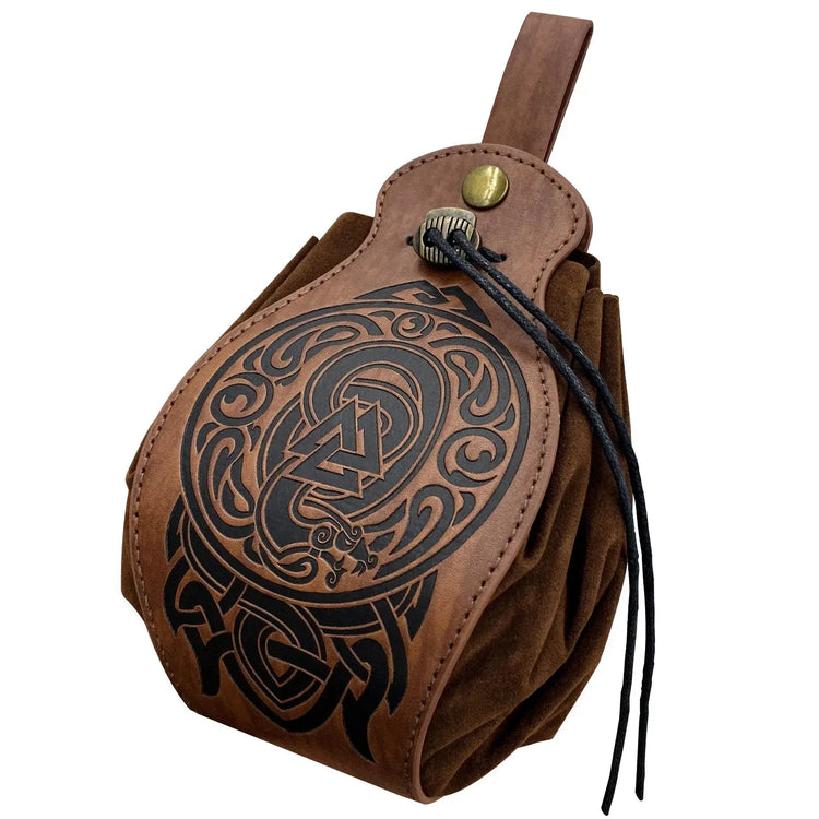 PU Leather Bag For DND Dice Game Tray 5 Celtic Designs Cute Drawstring Pouch For D&D Roleplaying RPG Gift Ideas Coin Purse Gamers Guild