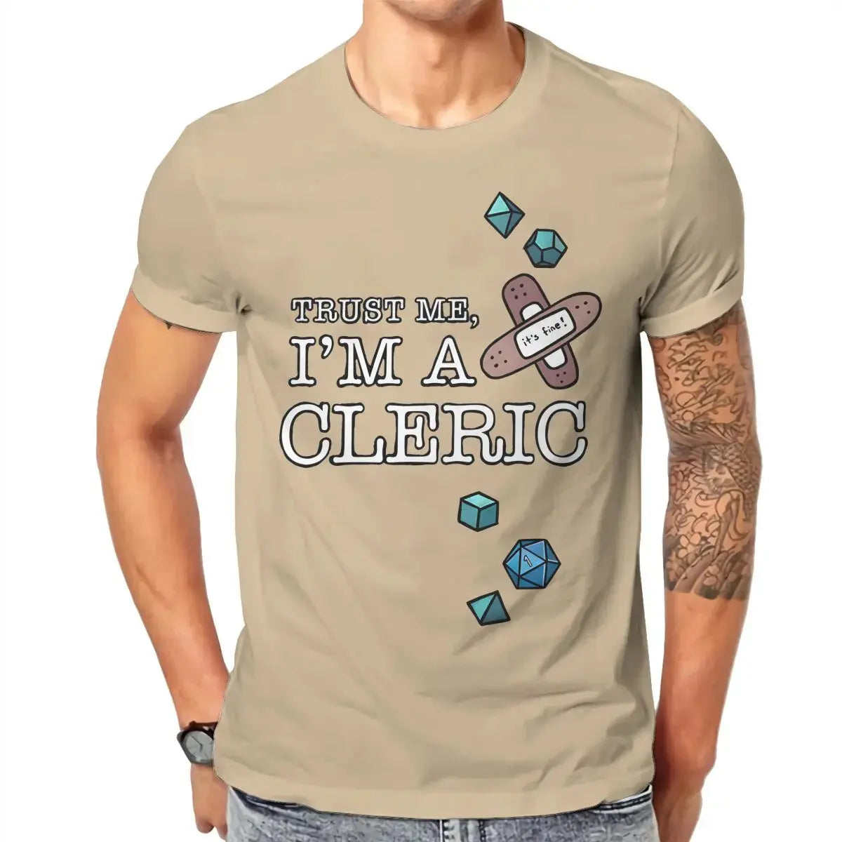 Trust Me, I’m a Cleric T-Shirt – Funny DND Cotton Tee for Men | RPG Healer Graphic Shirt Gamers Guild