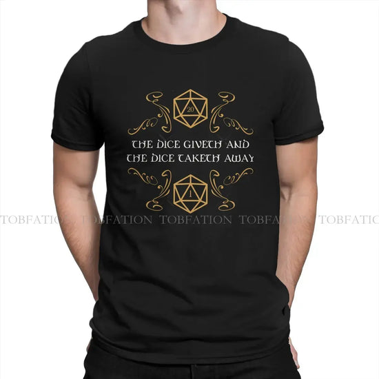 The Dice Giveth and Taketh Away T-Shirt – Funny DND Critical Fail Tee | Cotton Streetwear for Men (S–6XL) Gamers Guild