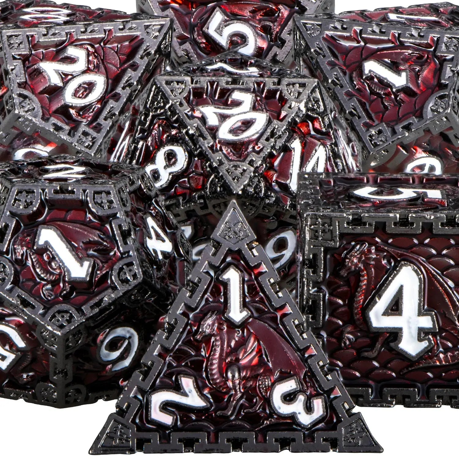 DND Metal Polyhedral Dice Set – Heavy RPG Dice for Dungeons & Dragons, Pathfinder & Tabletop Games Gamers Guild
