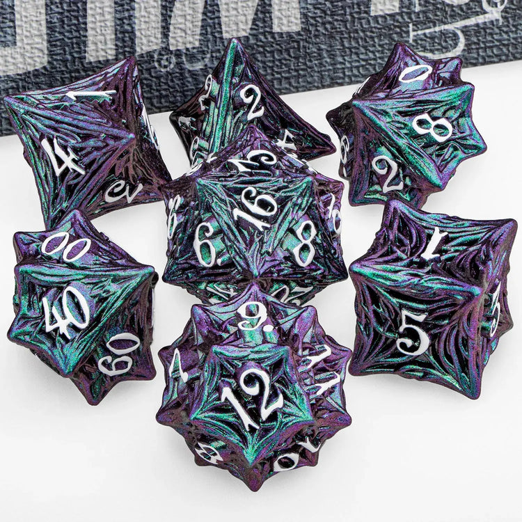 Tree Root Metal Dice Set – Red Polyhedral Dice for D&D, Pathfinder & RPGs Gamers Guild