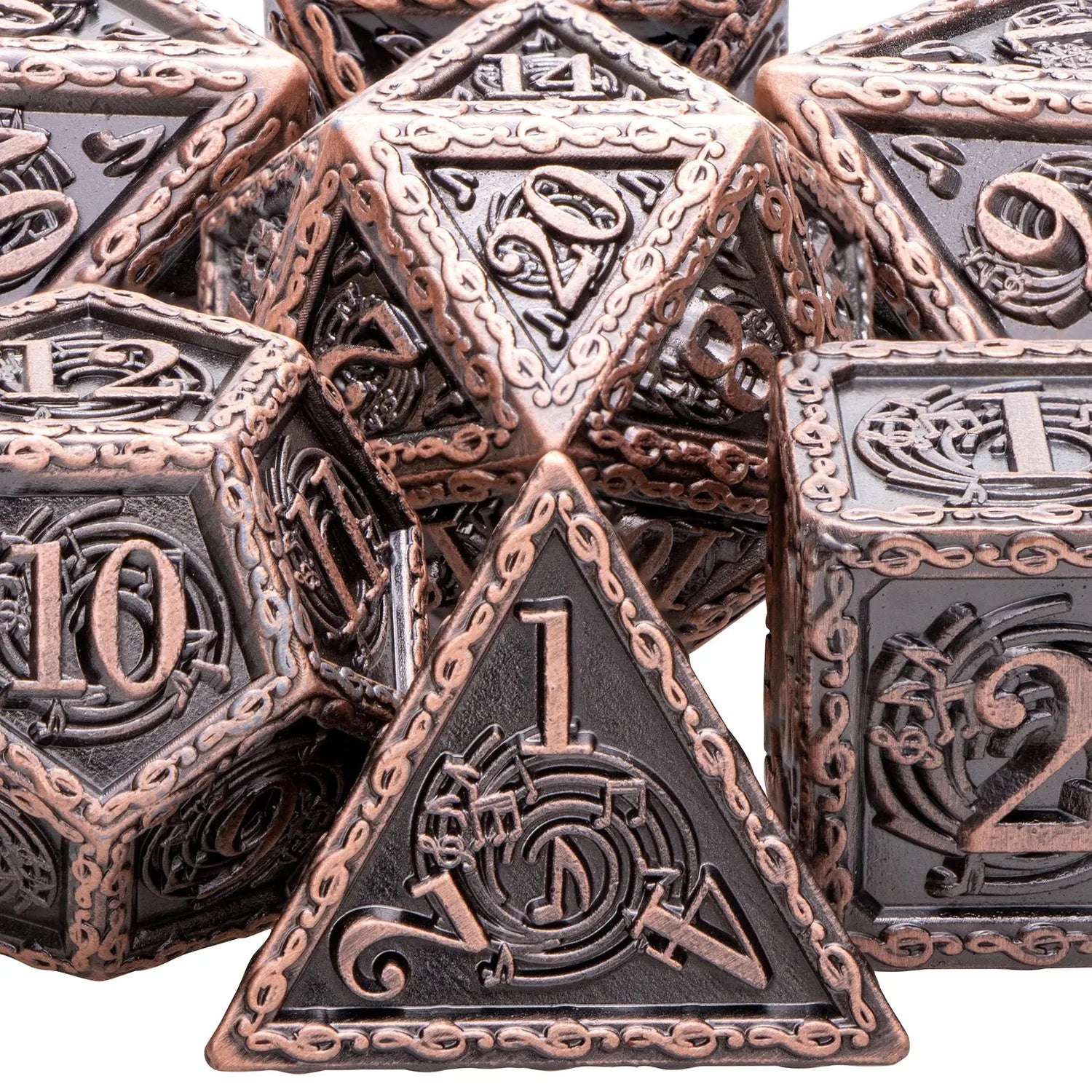 Music DND Metal Dice Set – Polyhedral Dice for Dungeons & Dragons, Pathfinder & RPGs Gamers Guild