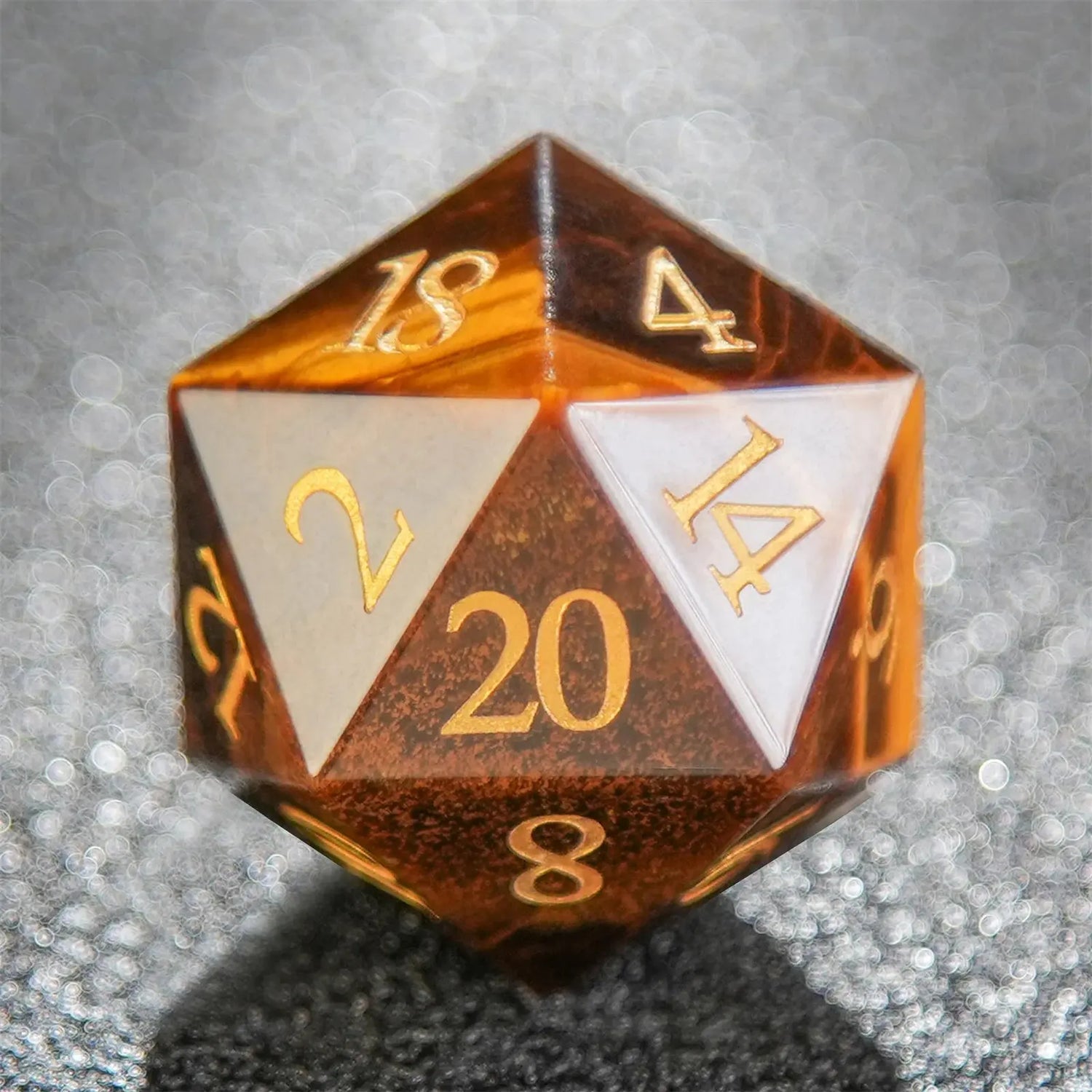 Tigerite Pirate Dice Set – 7pc Resin Polyhedral Dice with Golden Script for DND, COC & RPG Tabletop Play Gamers Guild