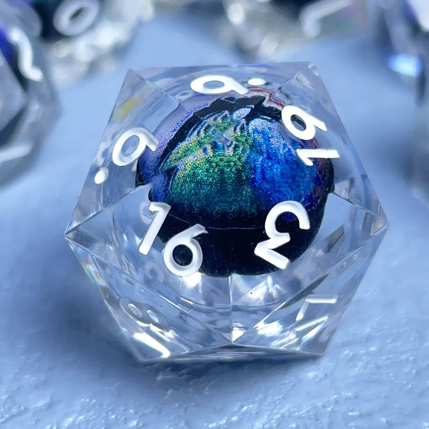 Dragon’s Eye Liquid Core Dice Set – Sharp Edge Polyhedral Resin Dice for D&D, Pathfinder & RPGs Gamers Guild