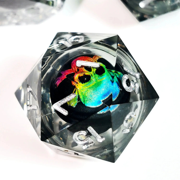 7-Piece Spinning Dragon Eye Resin Dice Set – Sharp Edge Polyhedral Dice for Dungeons & Dragons, Pathfinder & RPG Tabletop Games Gamers Guild
