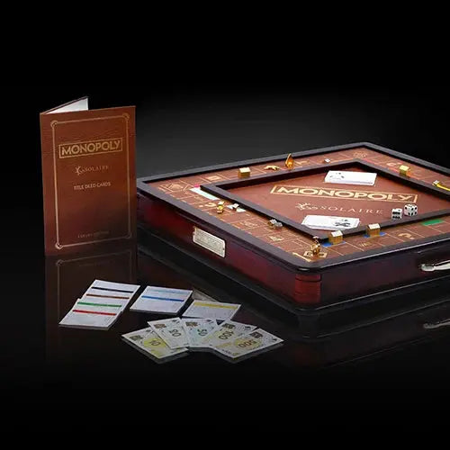 Solaire Deluxe X Bespoke Monopoly – Luxury Wooden Board Game | Collector’s Edition | Corporate Gift | Licensed by Monopoly Gamers Guild