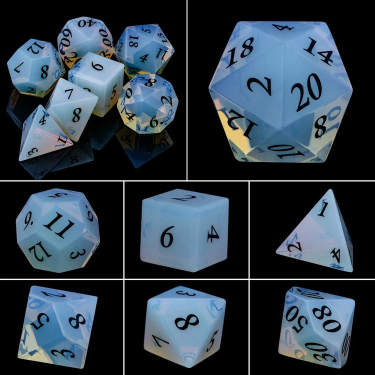 Purple Crystal Stone & Gem Dice Set – Sharp Edge Polyhedral Dice for D&D, Pathfinder & RPGs Gamers Guild