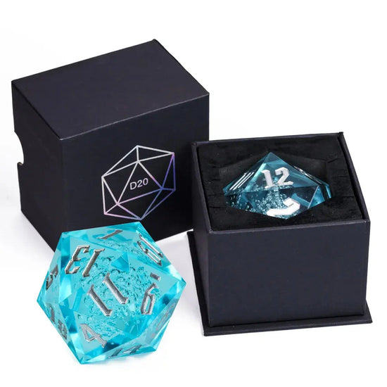 Crystal 55mm D20 Dice – Oversized Acrylic Polyhedral Die for D&D, RPGs & Party Games  Transparent or Solid Color Gamers Guild