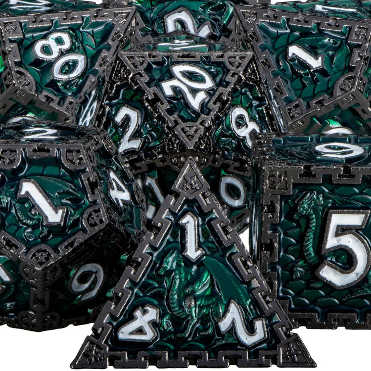 DND Metal Polyhedral Dice Set – Heavy RPG Dice for Dungeons & Dragons, Pathfinder & Tabletop Games Gamers Guild