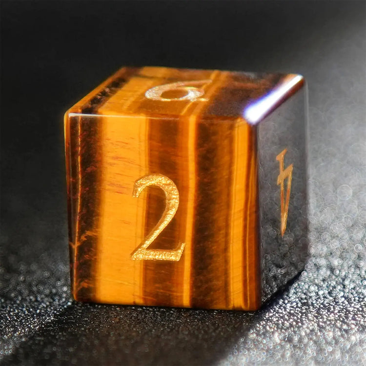 Tigerite Pirate Dice Set – 7pc Resin Polyhedral Dice with Golden Script for DND, COC & RPG Tabletop Play Gamers Guild