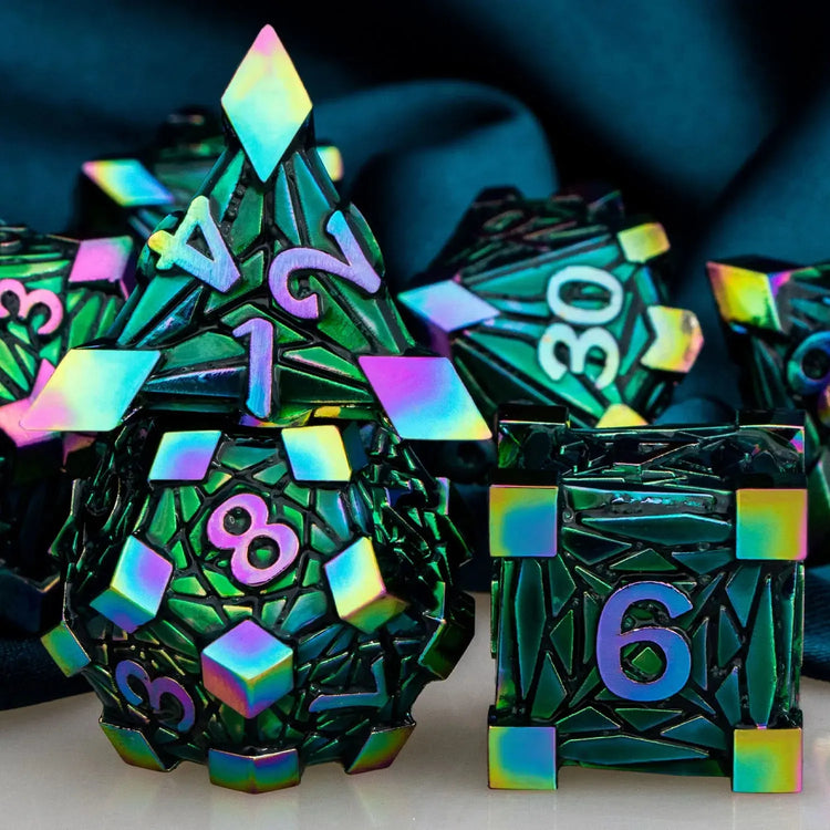 DND Metal Polyhedral Dice Set – Heavy RPG Dice for Dungeons & Dragons, Pathfinder & Tabletop Games Gamers Guild