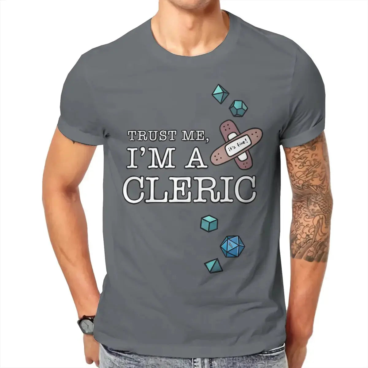 Trust Me, I’m a Cleric T-Shirt – Funny DND Cotton Tee for Men | RPG Healer Graphic Shirt Gamers Guild