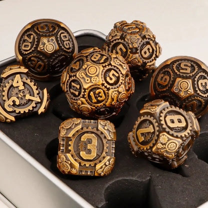 Metal Gear Polyhedral Dice Set – D20 & D6 RPG Dice for D&D, Trailblazer, Warhammer & Tabletop Games Gamers Guild