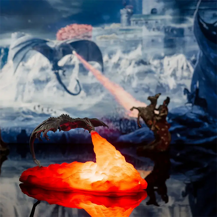 3D Printed Fire Dragon Light – USB Rechargeable LED Lamp for Gaming, Mystery Nights & Fantasy Decor Gamers Guild