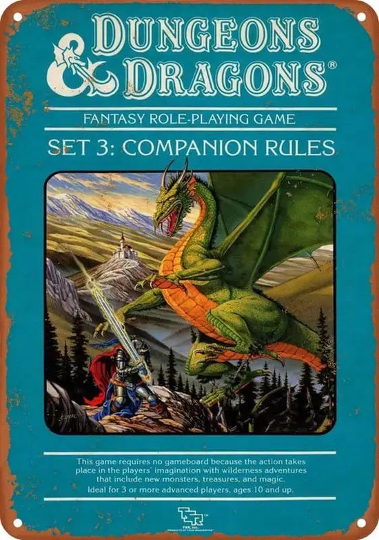 Dungeons & Dragons Vintage Metal Poster – 8x12 Inch Tin Sign for Home, Bar, Garage & Game Room Wall Decor Gamers Guild