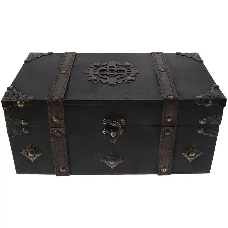Wooden Pirate Treasure Chest – Vintage Trinket & Jewelry Box for Tabletop Decor, RPG Props, and Gift Storage Gamers Guild