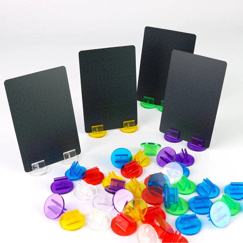 Translucent Plastic Card Stands – 50 PCS Multi-Color Holders for Board Games, RPGs & Display Props Gamers Guild