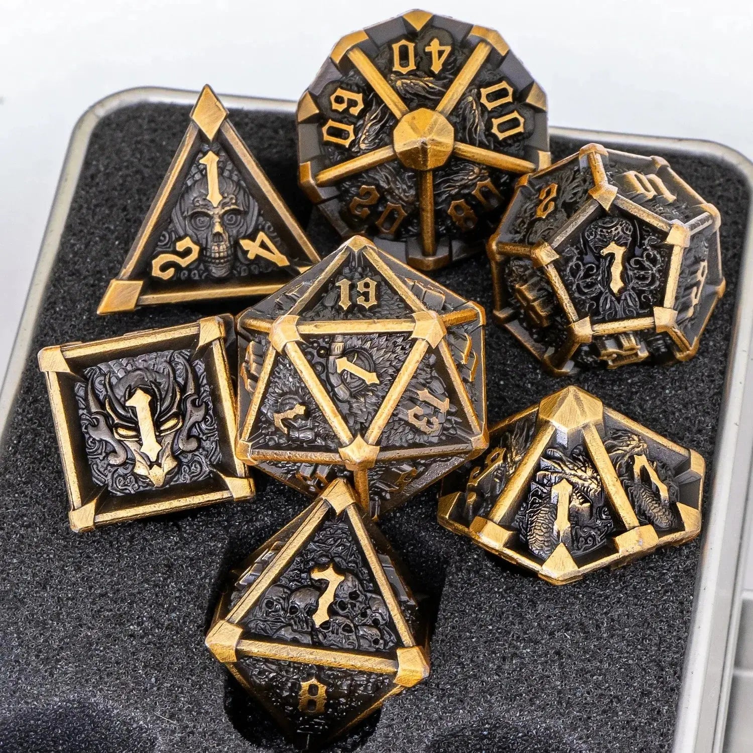 7-Piece Metal DND Dice Set – Weighted Polyhedral Dice for Dungeons & Dragons, RPG Games & Tabletop Adventures Gamers Guild