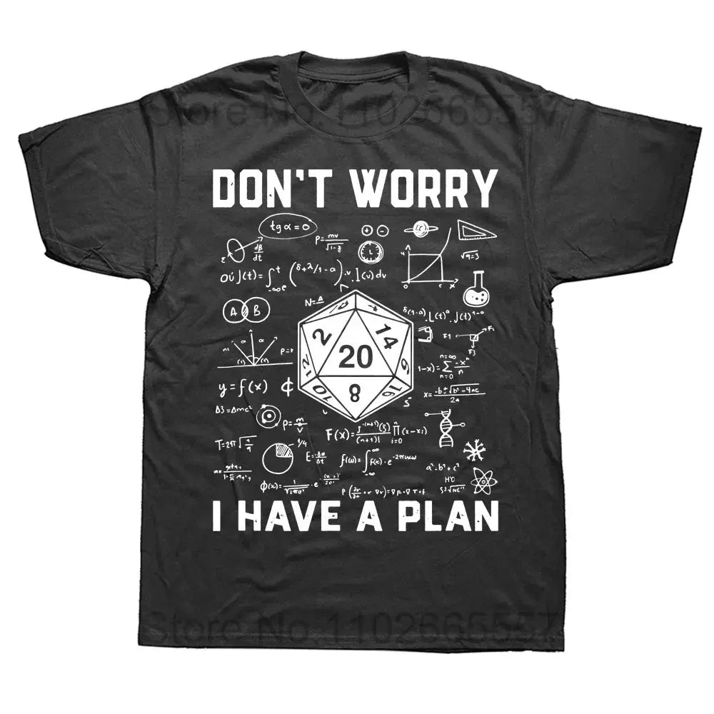 “I Have a Plan” D20 Graphic Tee – Casual Cotton Streetwear for D&D Fans Gamers Guild