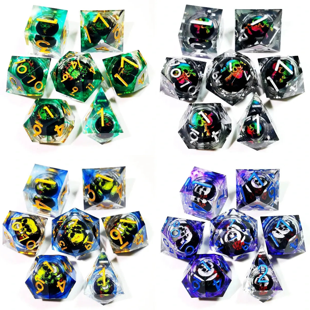 7-Piece Spinning Dragon Eye Resin Dice Set – Sharp Edge Polyhedral Dice for Dungeons & Dragons, Pathfinder & RPG Tabletop Games Gamers Guild