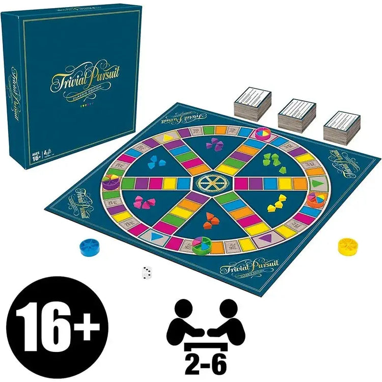 Trivial Pursuit Classic Edition Board Game – Retro 1980s Style | 2400 Questions in 6 Categories | Perfect for Parties & Family Fun Gamers Guild