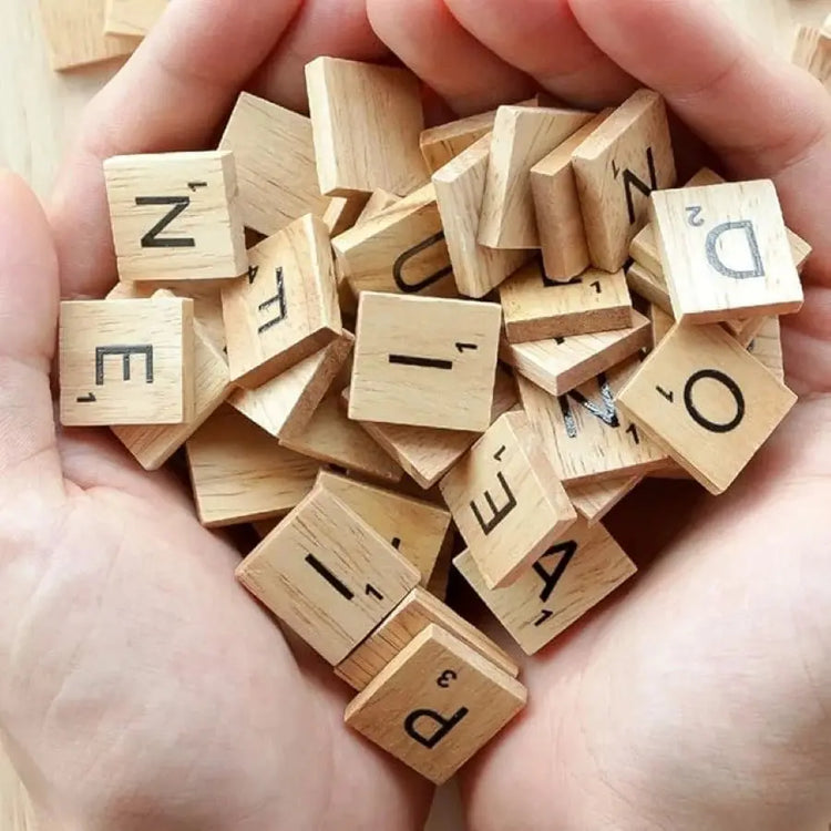 Scrabble Board Game Wooden Tiles And Racks Classic Word Spelling Toys Fun Family Game for 2-4 Players Gamers Guild