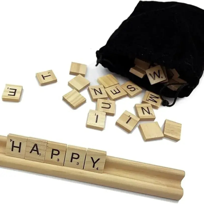 Scrabble Board Game Wooden Tiles And Racks Classic Word Spelling Toys Fun Family Game for 2-4 Players Gamers Guild