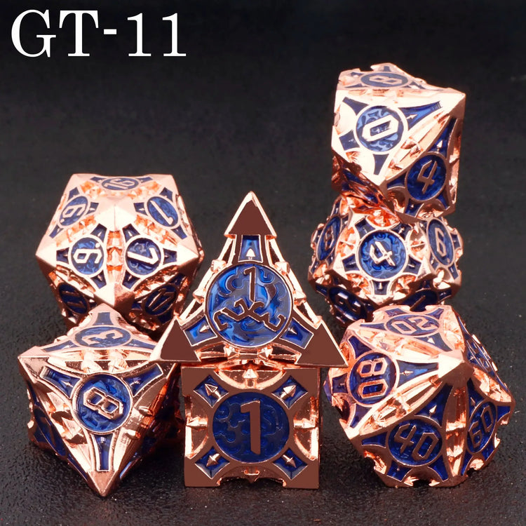 7-Piece Red Sharp Edge Metal Dice Set – Premium Polyhedral DND Dice for Dungeons & Dragons & RPG Tabletop Games Gamers Guild