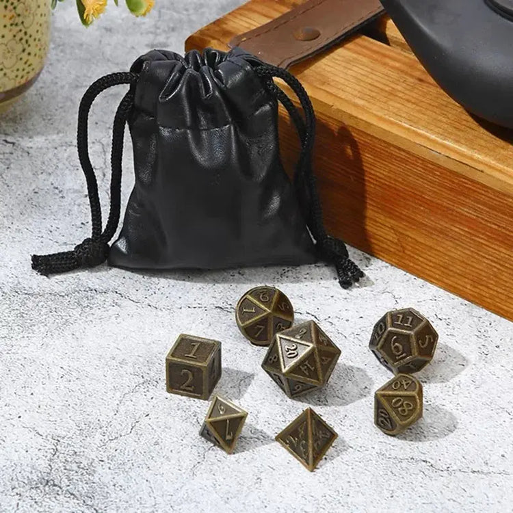 7-Piece Bronze Metal Polyhedral Dice Set – Durable RPG Dice for Dungeons & Dragons, MTG & Tabletop Games Gamers Guild