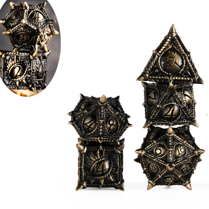 7-Piece Dragon Metal Dice Set – Sharp Edge Polyhedral Dice with Box for D&D, Pathfinder & RPGs Gamers Guild