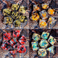 7-Piece Transparent Resin Dice Set – Sharp Edge Polyhedral Dice with Gold Numbers for RPGs Gamers Guild