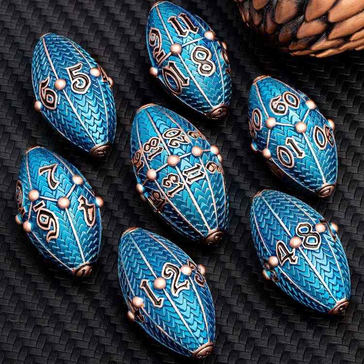 ARUOHHA Copper Purple Dragon Egg Dice Set – Metal Polyhedral Dice with Rotating Shell for D&D, Pathfinder & RPGs Gamers Guild