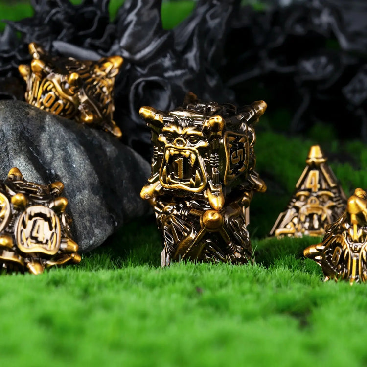 7-Piece Cool Metal DND Dice Set – Soft Edge Zinc Alloy Polyhedral Dice for Dungeons & Dragons, RPG & Tabletop Games Gamers Guild