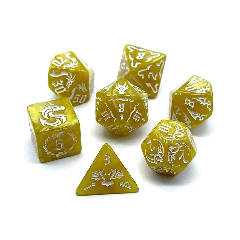 7-Piece Dragon Universe Polyhedral Dice Set – Colorful Galaxy-Themed Dice for D&D, Pathfinder & Tabletop RPGs Gamers Guild