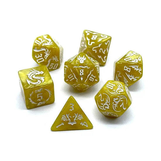 7-Piece Dragon Universe Polyhedral Dice Set – Colorful Galaxy-Themed Dice for D&D, Pathfinder & Tabletop RPGs Gamers Guild