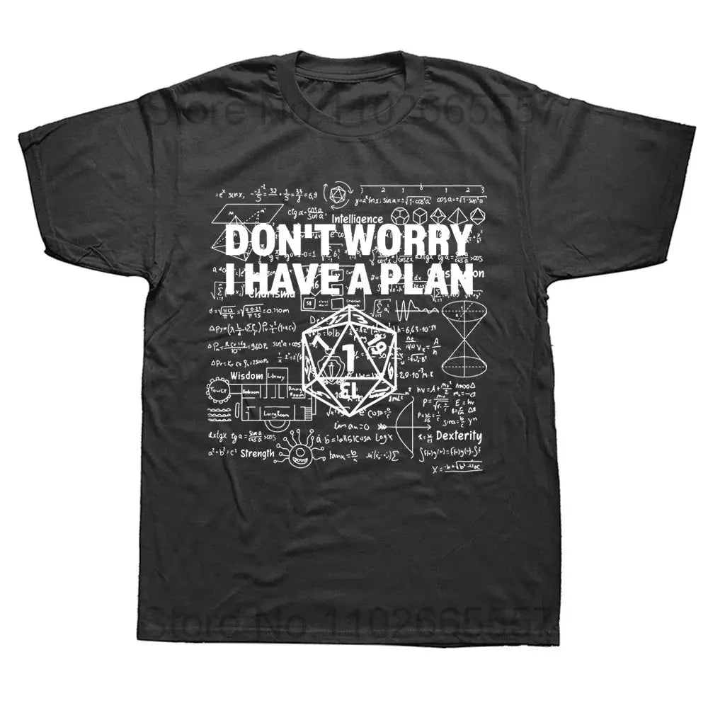 “I Have a Plan” D20 Graphic Tee – Casual Cotton Streetwear for D&D Fans Gamers Guild