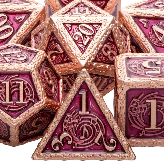 Music DND Metal Dice Set – Polyhedral Dice for Dungeons & Dragons, Pathfinder & RPGs Gamers Guild