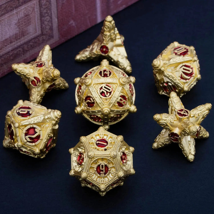 ARUOHHA Black & Red Skull Metal Dice Set – Polyhedral Dice for D&D, Pathfinder & RPGs Gamers Guild