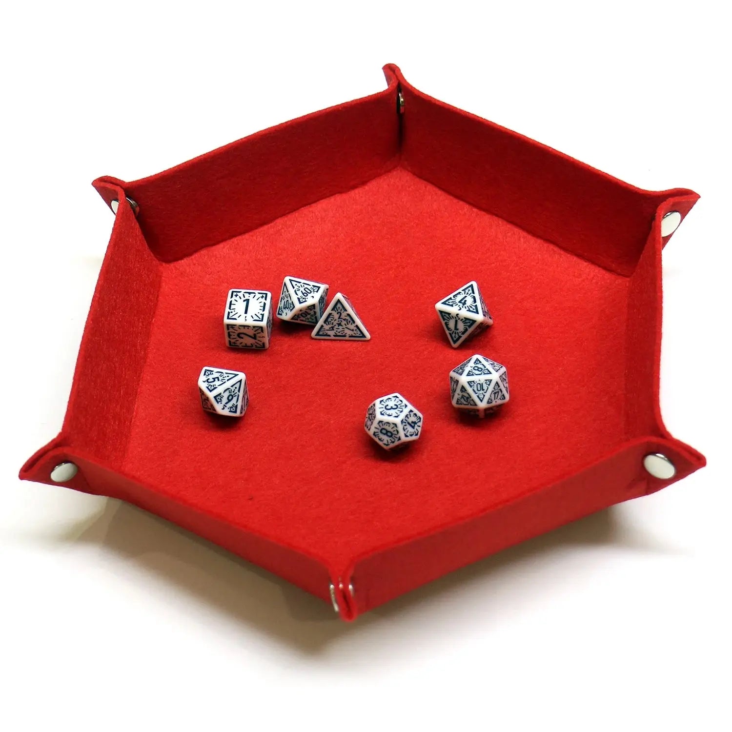Foldable Hexagon Dice Tray – Felt Rolling Tray for DND, RPG & Tabletop Games Gamers Guild