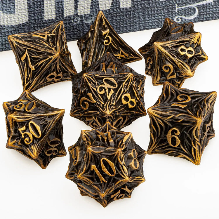 Tree Root Metal Dice Set – Red Polyhedral Dice for D&D, Pathfinder & RPGs Gamers Guild