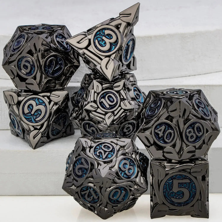 Tree Root Metal Dice Set – Red Polyhedral Dice for D&D, Pathfinder & RPGs Gamers Guild
