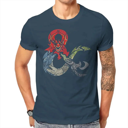 Dragon DND Men’s T-Shirt – Fantasy Graphic Tee | Casual Cotton O-Neck Top Gamers Guild