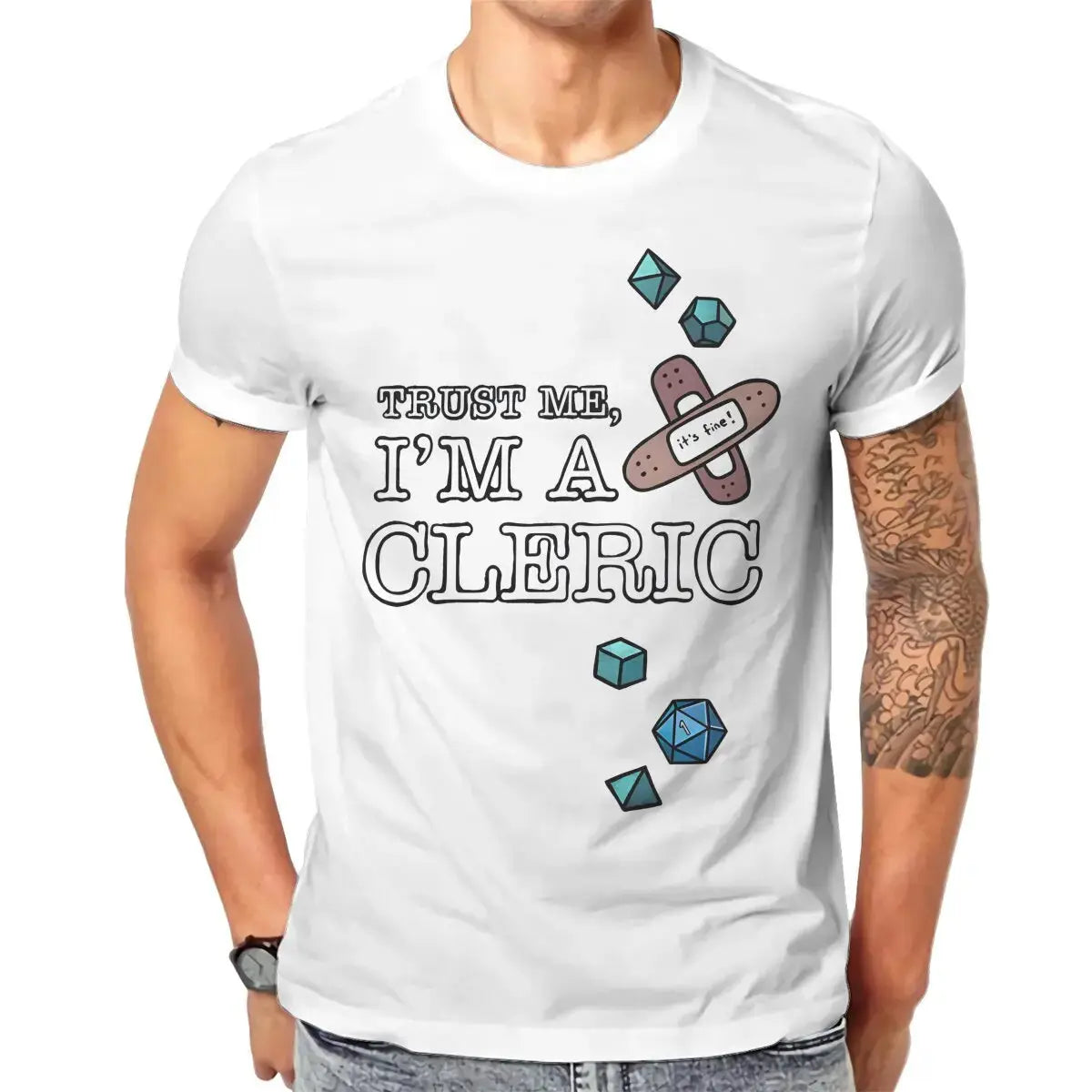 Trust Me, I’m a Cleric T-Shirt – Funny DND Cotton Tee for Men | RPG Healer Graphic Shirt Gamers Guild