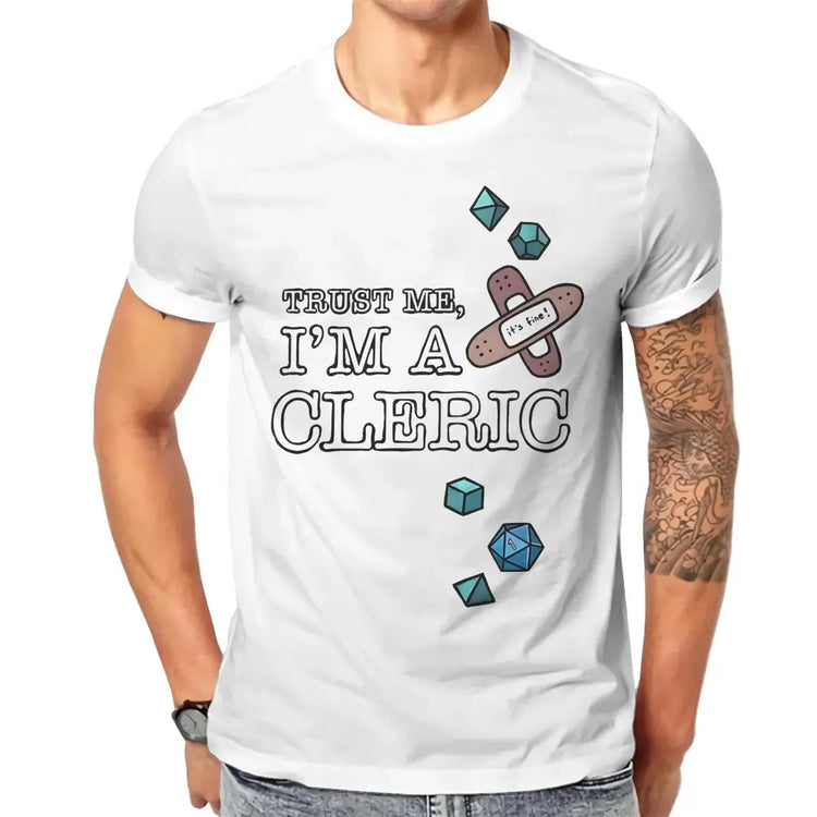 Trust Me, I’m a Cleric T-Shirt – Funny DND Cotton Tee for Men | RPG Healer Graphic Shirt Gamers Guild